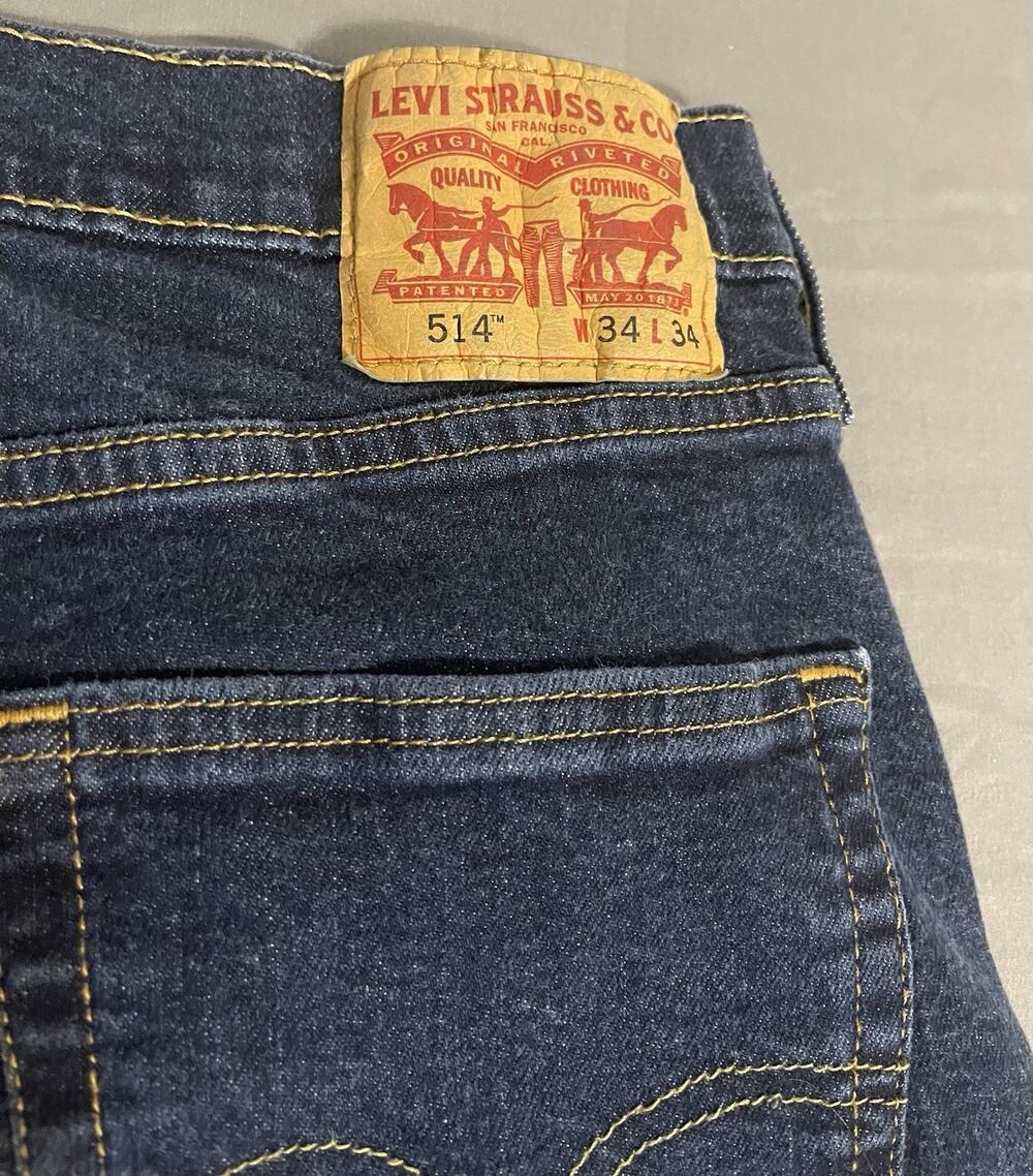 Levi’s 514 Straight Fit Dark Wash Jeans W34 L34 Excellent Condition